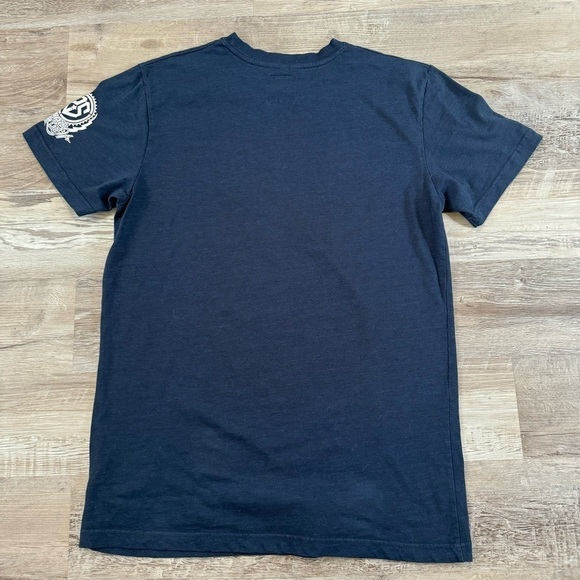 SouthPole premium navy blue rap goth style biker t shirt fits like a men’s XL - Picture 4 of 6